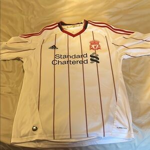 Adidas Liverpool FC White and Red Striped Jersey